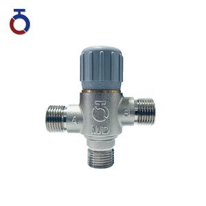 3-Way Thermostatic Diverting Valve G1/2'' Adjustable Temperature for Solar Hot Water Heat Pump – Brass, DN15, Customizable Temperature (35°C-65°C / 30°C-70°C) with Built-in Check Valve Option
