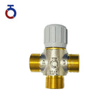 3-Way Adjustable Temperature Thermostatic Diverting Valve G3/4'' for Heat Pump Solar Hot Water – Brass, DN20, Customizable Temperature (35°C-65°C / 30°C-70°C)