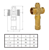 Brass Male 1 1/4'' Freeze Protection Valve with Air Vent for Integrated Heat Pump Systems – Anti-freeze Automatic Drain at 1–4°C