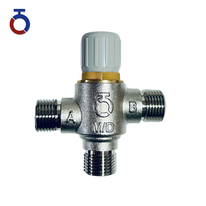 3-Way Thermostatic Mixing Valve G1/2'' for Solar Hot Water & Heat Pump – Brass, DN15, Customizable Temperature (45°C / 37°C) with Built-in Check Valve Option
